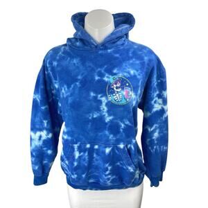 Call Your Mother Blue Tie Dye Skeleton Hooded Hoodie Sweatshirt Sweater Top S